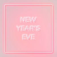 NEW YEAR'S EVE neon word typography on a pink background