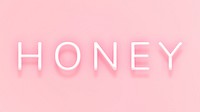 Honey neon pink text on pastel pink background