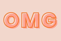 OMG typography on a pastel peach background vector