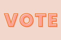 Vote typography on a pastel peach background vector