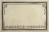 Simple boho doodle pattern border frame 