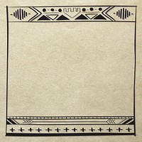 Boho tribal doodle style border psd frame