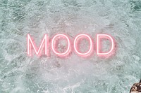 MOOD word pink neon typography