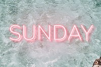 SUNDAY word pink neon typography