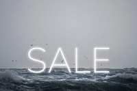 White neon text SALE typography