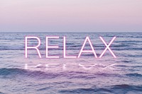 RELAX word pink neon typography