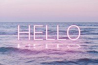 HELLO word pink neon typography