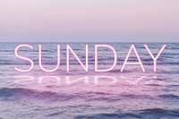 SUNDAY word pink neon typography