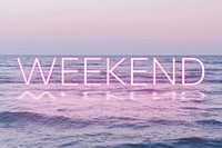 WEEKEND word pink neon typography