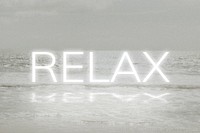 White neon text RELAX typography