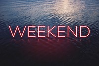 WEEKEND word pink neon typography