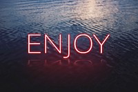 ENJOY word pink neon typography