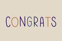 Congrats colorful word graphic illustration