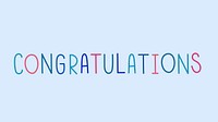 Congratulations text colorful typography