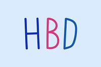 HBD colorful clipart word graphic