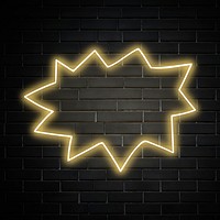 Glowing explosion bubble on brick wall background