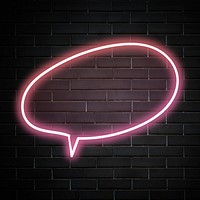 Glowing speech balloon on brick wall background