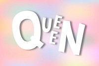 Queen doodle typography on a pastel background vector