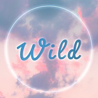 Wild blue glow typography text