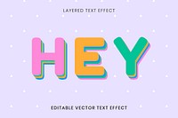 Hey greeting editable vector text effect