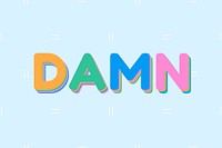 Damn colorful letter smooth font illustration