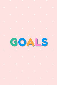 Goals word bold calligraphy font