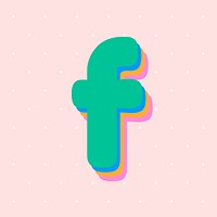 Vector colorful f font rounded