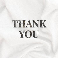 Thank you marble word typography white silk