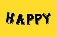 Happy boldface vector word typography