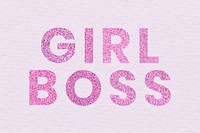 Glitter pink Girl Boss word typography with textured background