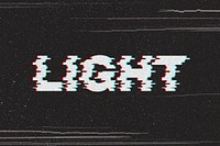 Light glitch effect typography on black background