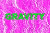 Gravity glitch effect typography on a shocking pink background