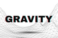 Text GRAVITY typography wavy background