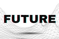 Text FUTURE typography wavy background