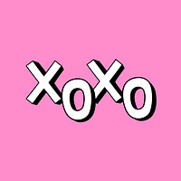 Xoxo shadow font typography vector