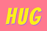 Hug word colorful typography vector