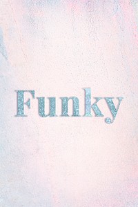 Funky light blue glitter font on a pastel background