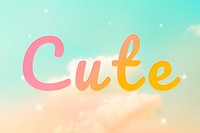 Cute doodle lettering colorful word art