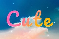 Cute doodle lettering colorful word art