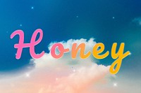 Honey doodle lettering colorful word art