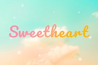 Sweetheart love word doodle colorful hand writing