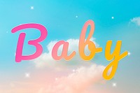 Doodle lettering baby cute font typography