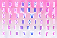 Gradient alphabet vector letter font set