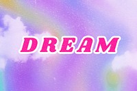 Dream lavender purple word typography abstract cloudscape