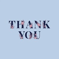 Thank You feminine vector word lettering and typography