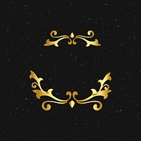 Gold classy frame ornaments vector vintage