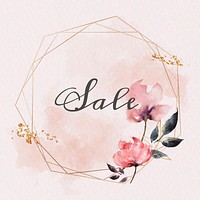 Sale word badge floral frame