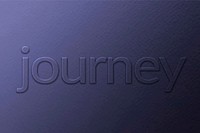 Journey emboss typography vector on paper texture