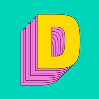 Uppercase letter d layered vector font