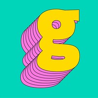 3d layered g letter vector stylized typography